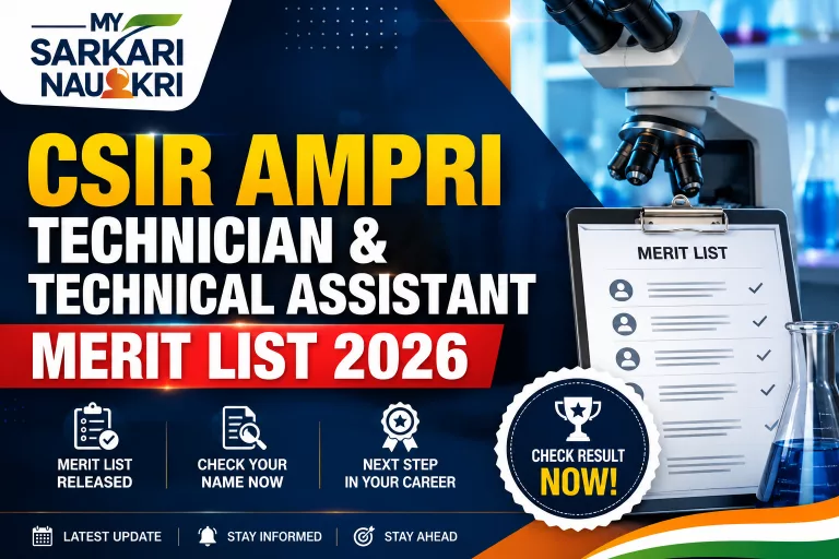 CSIR AMPRI Technician and Technical Assistant Merit List 2026