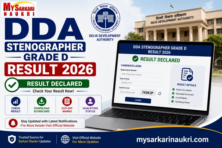 DDA Stenographer Grade D Result 2026
