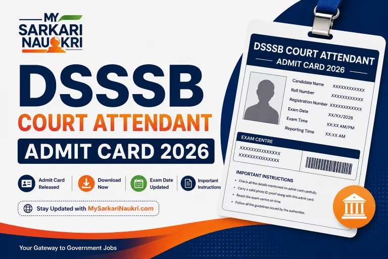 DSSSB Court Attendant Admit Card 2026