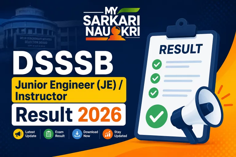DSSSB Junior Engineer (JE) / Instructor Result 2026