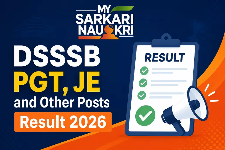 DSSSB PGT, JE and Other Posts Result 2026
