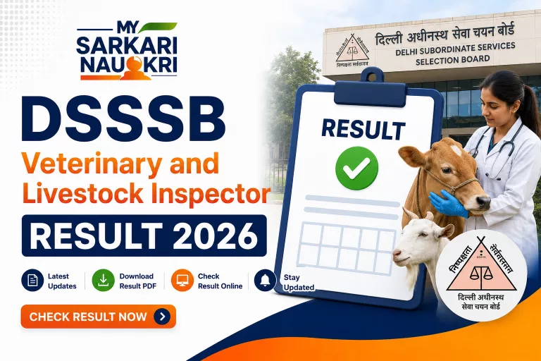 DSSSB Veterinary and Livestock Inspector Result 2026