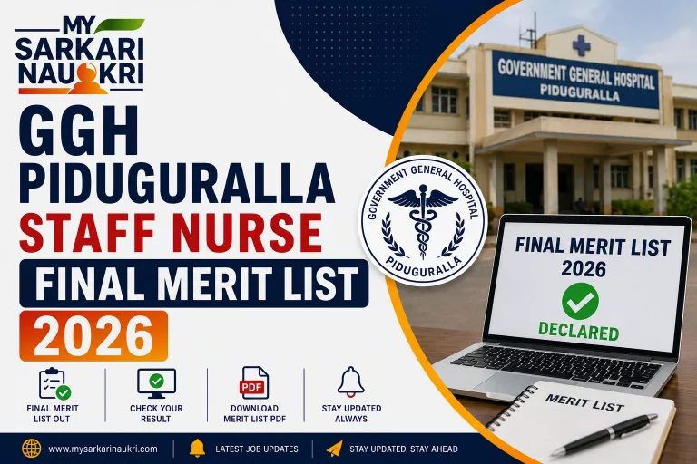 GGH Piduguralla Staff Nurse Final Merit List 2026