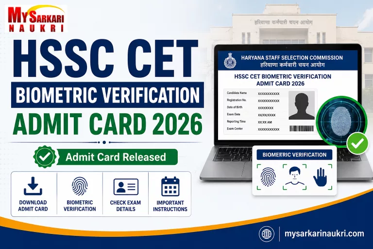 HSSC CET Biometric Verification Admit Card 2026