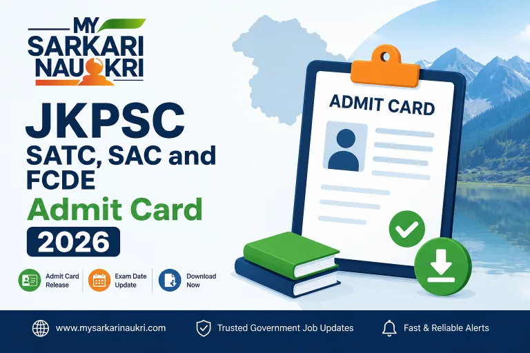 JKPSC SATC SAC FCDE Admit Card 2026