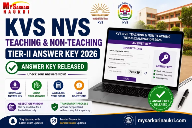 KVS NVS Teaching & Non-Teaching Tier-II Answer Key 2026
