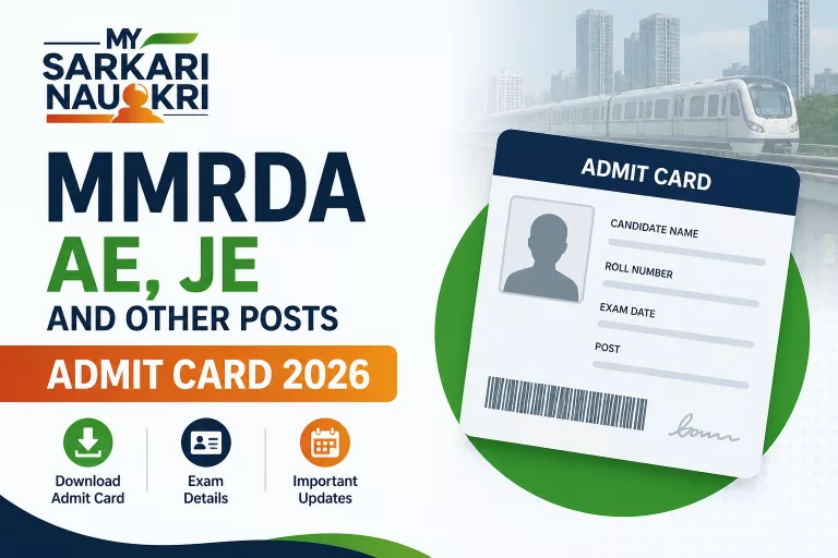 MMRDA AE, JE and Other Posts Admit Card 2026