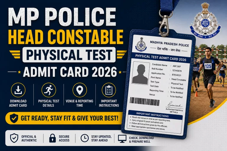 MP Police Head Constable Physical Test Admit Card 2026