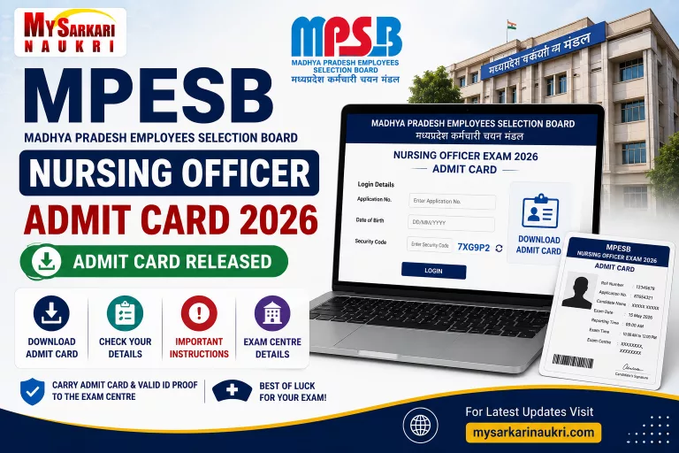 MPESB Nursing Officer Admit Card 2026