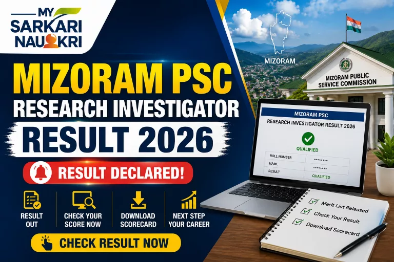 Mizoram PSC Research Investigator Valid Reject List 2026