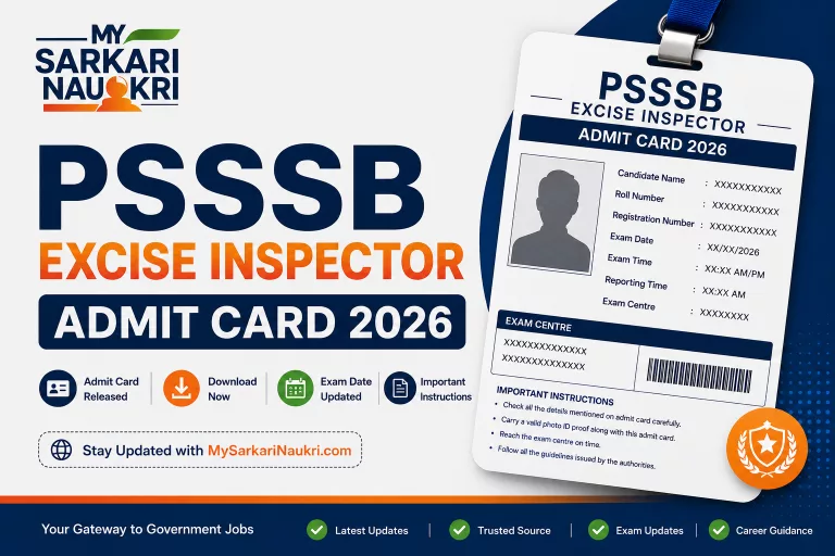 PSSSB Excise Inspector Admit Card 2026