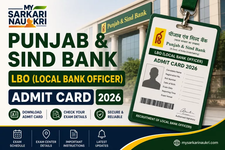 Punjab and Sind Bank LBO Admit Card 2026