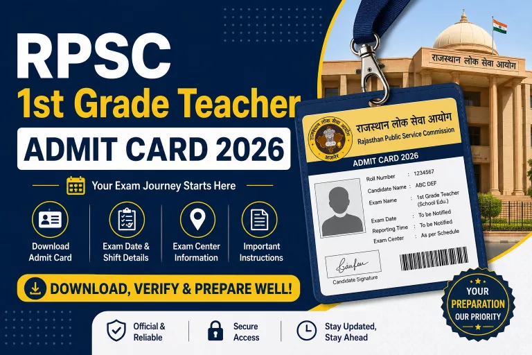 RPSC 1st Grade Teacher Admit Card 2026