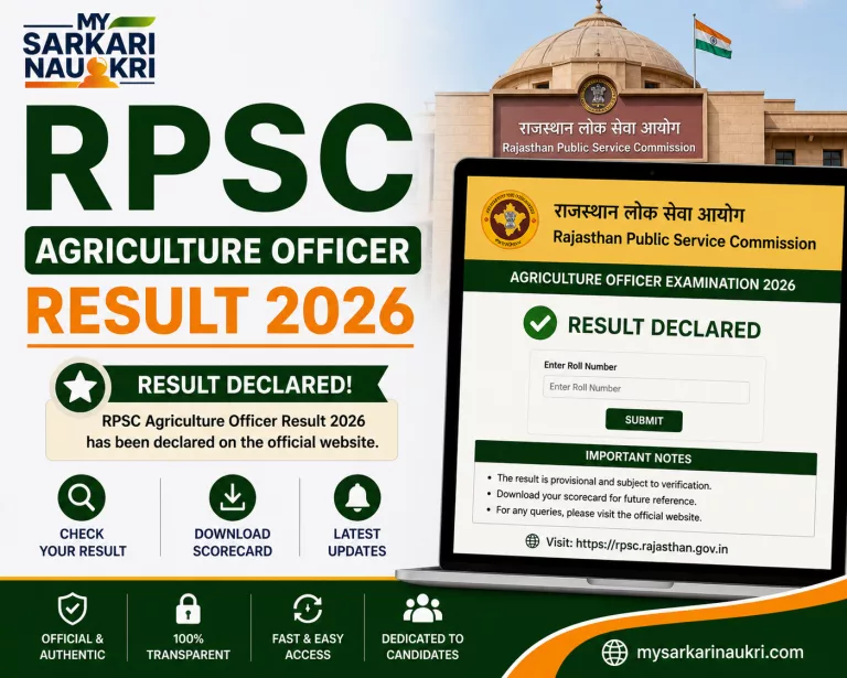 RPSC Agriculture Officer Result 2026