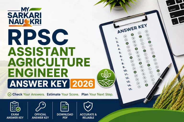 RPSC Assistant Agriculture Engineer Answer Key 2026