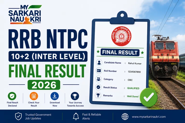 RRB NTPC 10+2 Inter Level Final Result 2026