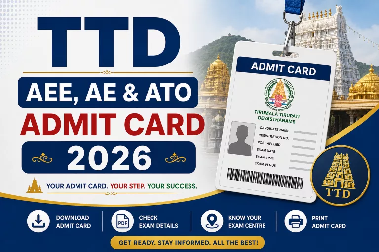 TTD AEE, AE & ATO Admit Card 2026