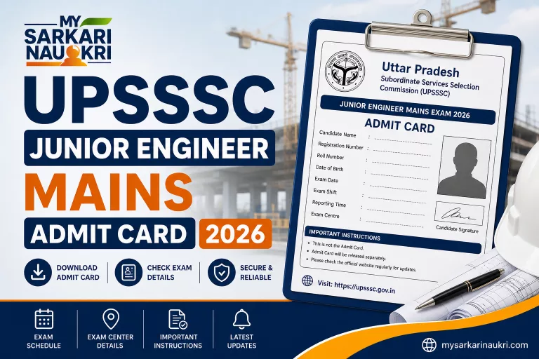UPSSSC Junior Engineer Mains Admit Card 2026