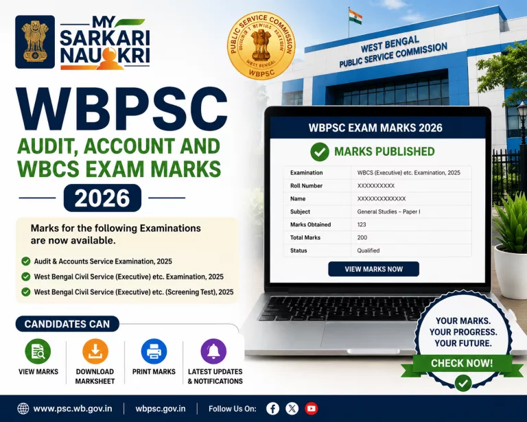 WBPSC Audit, Account And WBCS Exam Marks 2026