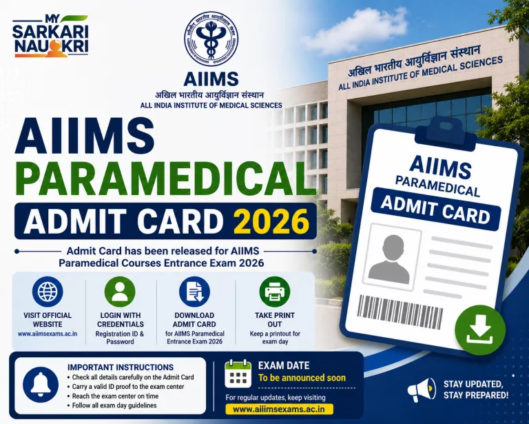 AIIMS Paramedical Admit Card 2026