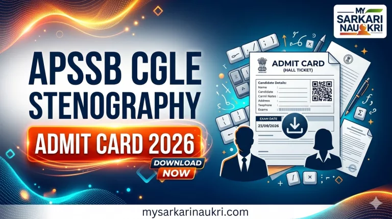 APSSB CGLE Stenography Admit Card 2026