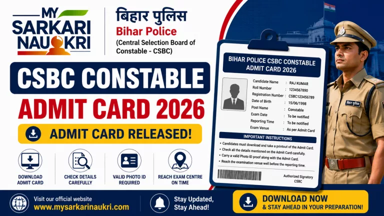 Bihar Police CSBC Constable Admit Card 2026