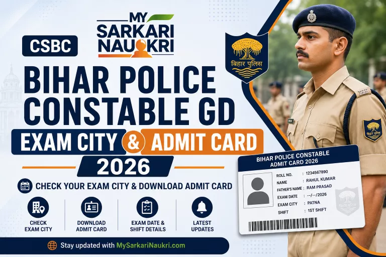 CSBC Bihar Police Constable GD Exam City & Admit Card 2026
