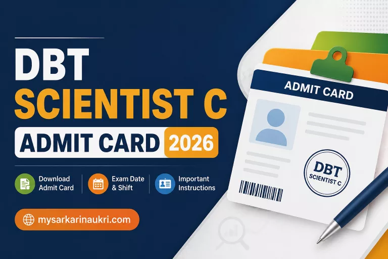 DBT Scientist C Admit Card 2026