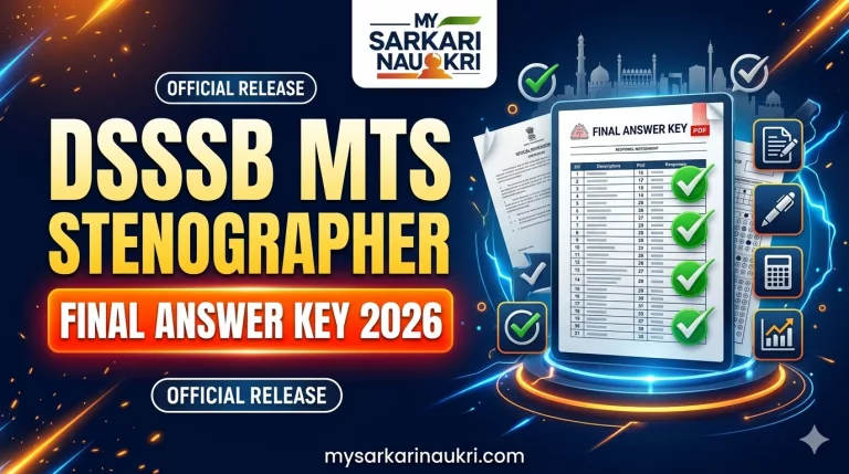 DSSSB MTS, Stenographer & Other Posts Final Answer Key 2026