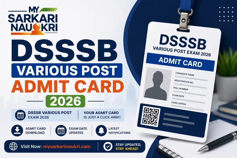 DSSSB Various Post Admit Card 2026