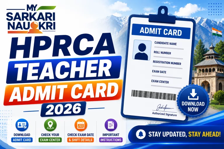 HPRCA Teacher Admit Card 2026