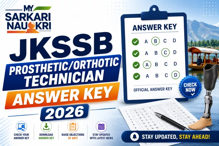 JKSSB Prosthetic/Orthotic Technician Answer Key 2026
