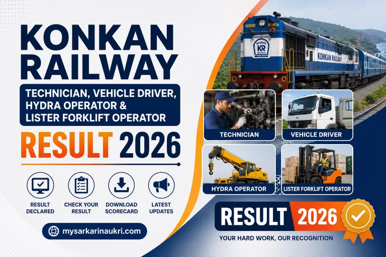 Konkan Railway Technician, Vehicle Driver Result 2026