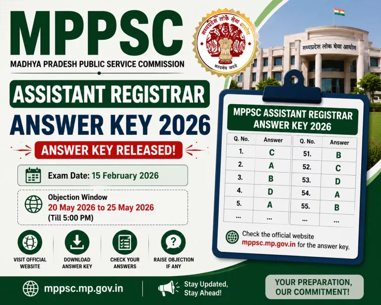 MPPSC Assistant Registrar Answer Key 2026