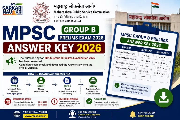 MPSC Group B Prelims Answer Key 2026
