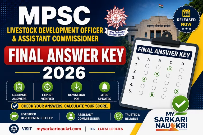 MPSC Livestock Development Officer and Assistant Commissioner Final Answer Key 2026