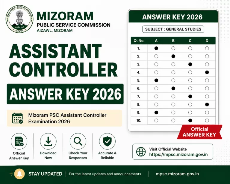 Mizoram PSC Assistant Controller Answer Key 2026