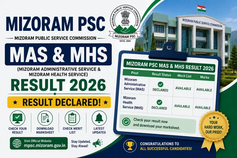 Mizoram PSC MAS & MHS Result 2026