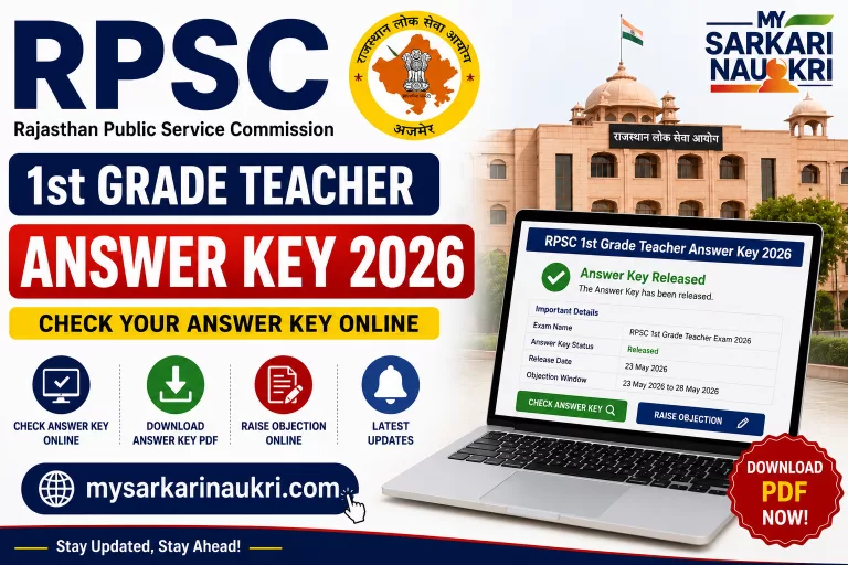 RPSC 1st Grade Teacher Answer Key 2026