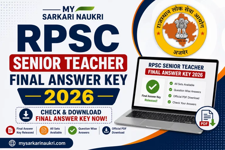 RPSC Senior Teacher Final Answer Key 2026