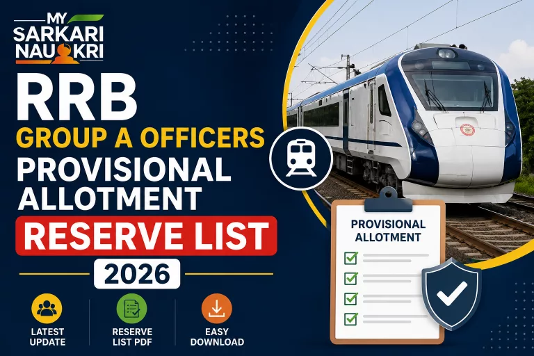 RRB Group A Officers Provisional Allotment Reserve List 2026