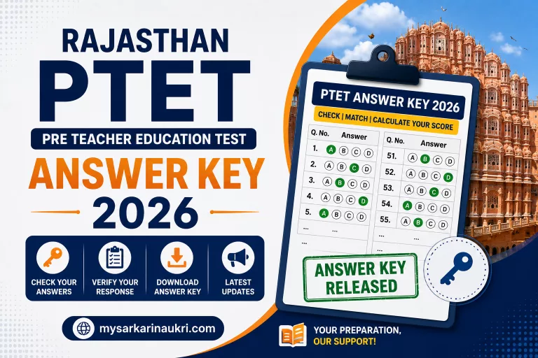 Rajasthan PTET Answer Key 2026 Out - Download Set A, B, C, D PDF