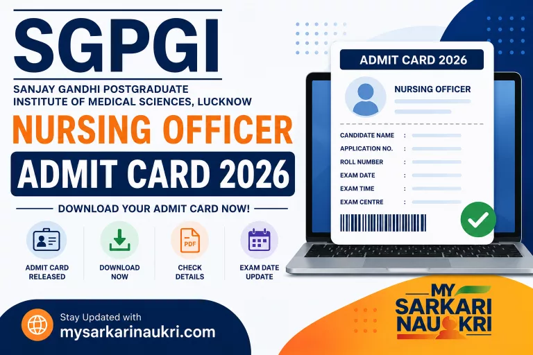 SGPGI Nursing Officer Admit Card 2026