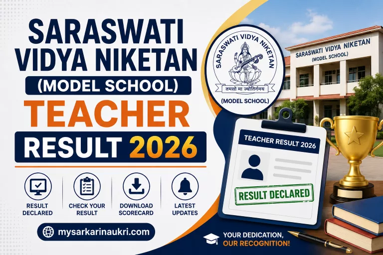 Saraswati Vidya Niketan Teacher Result 2026