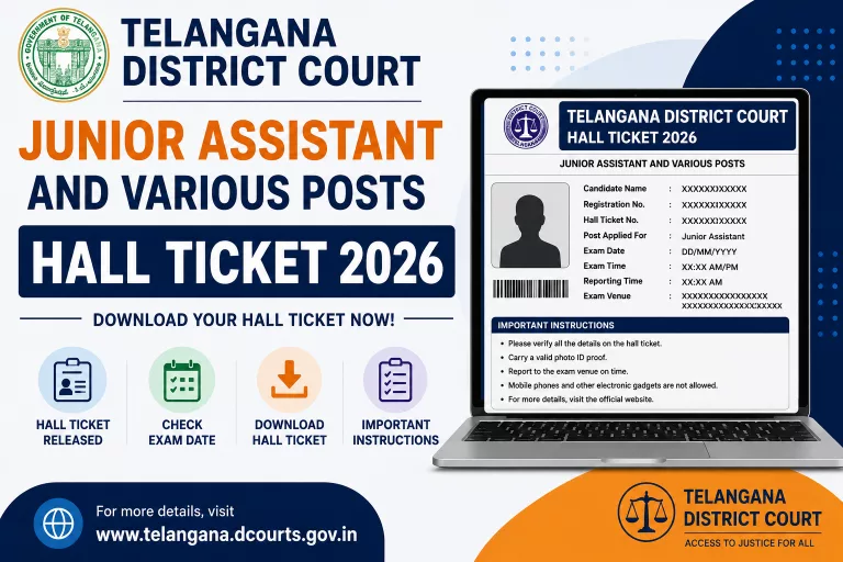 Telangana District Court Junior Assistant and Various Posts Hall Ticket 2026
