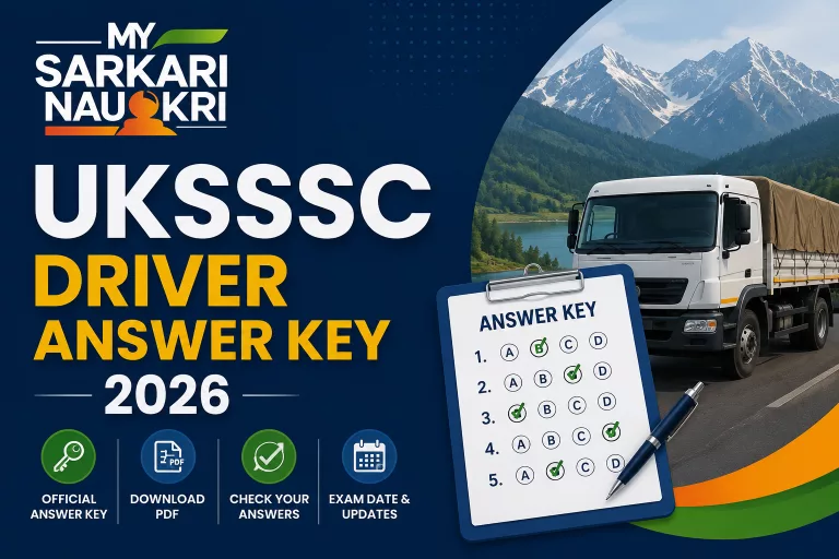 UKSSSC Driver Answer Key 2026