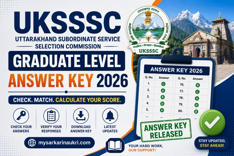UKSSSC Graduate Level Answer Key 2026