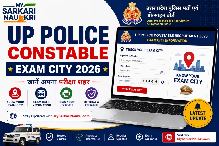 UP Police Constable Exam City 2026