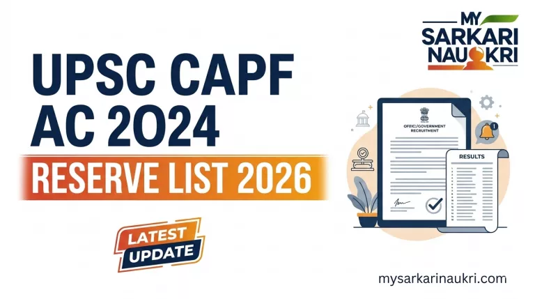 UPSC CAPF AC 2024 Reserve List 2026