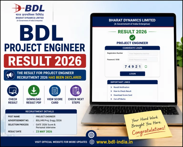 BDL Project Engineer Result 2026 - Download PDF
